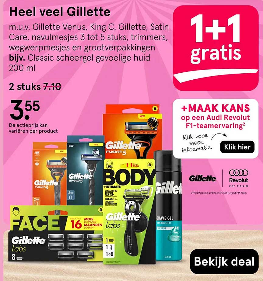 Heel veel Gillette 1+1 gratis