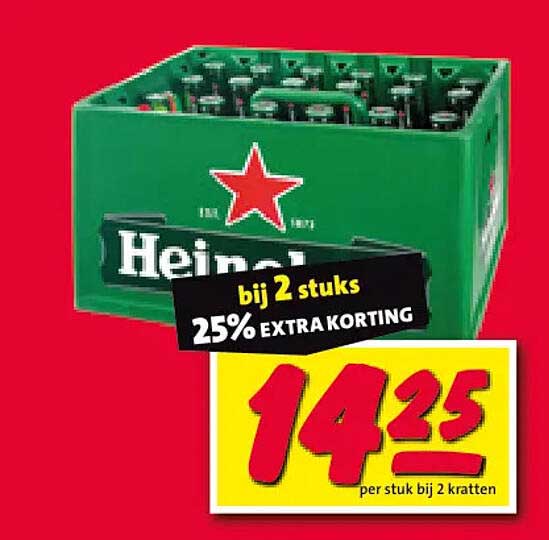 Heineken bij 2 stuks 25% EXTRA KORTING
