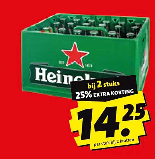 Heineken bij 2 stuks 25% EXTRA KORTING
