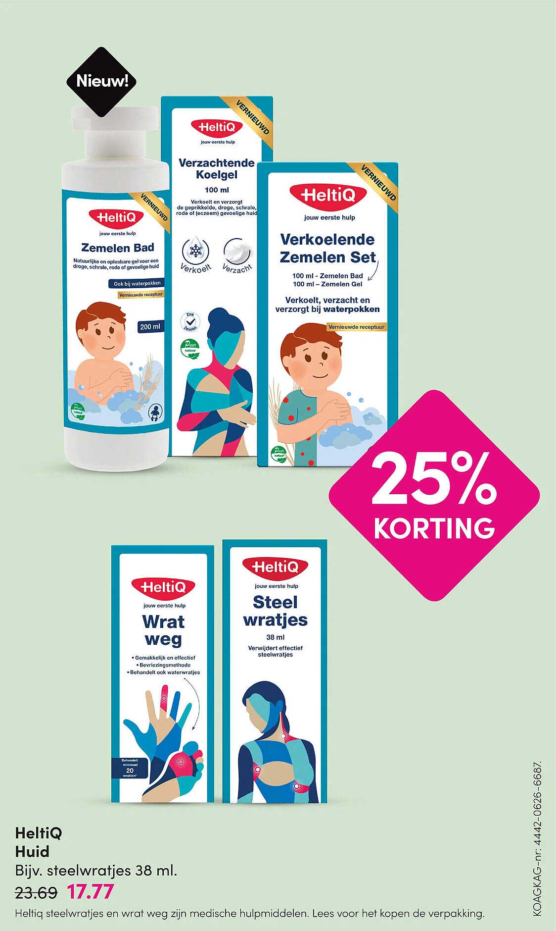 HeltiQ Huid Bijv. steelwratjes 38 ml. 25% korting
