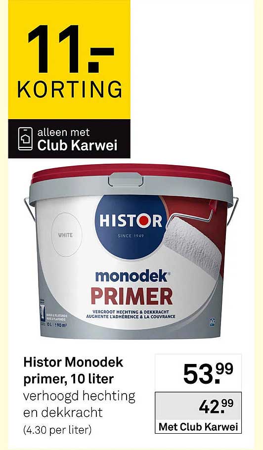 Histor Monodek primer, 10 liter verhoogd hechting en dekkracht