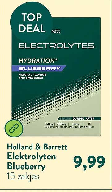 Holland & Barrett Elektrolyten Blueberry 15 zakjes
