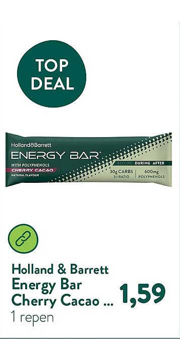 Holland & Barrett Energy Bar Cherry Cacao