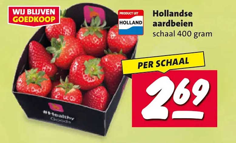 Hollandse aardbeien schaal 400 gram