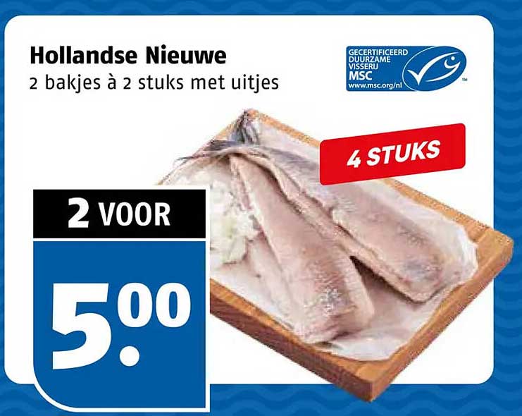 Hollandse Nieuwe 2 bakjes à 2 stuks met uitjes 4 STUKS