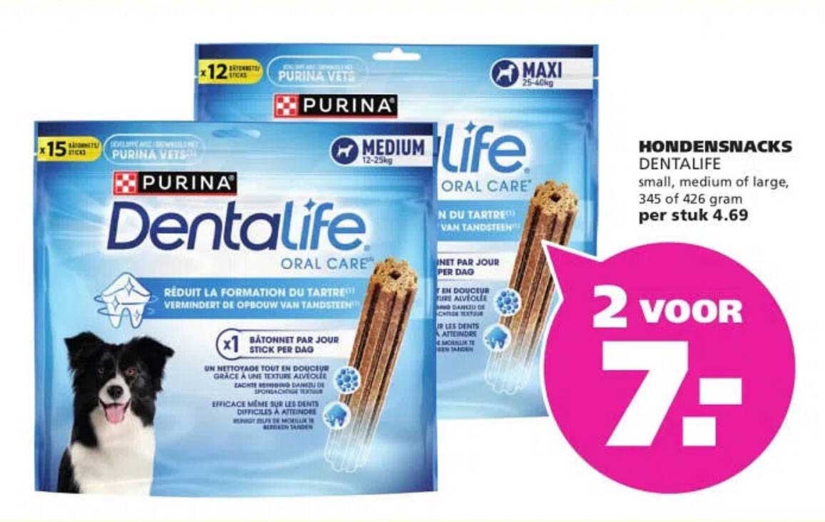 HONDENSNACKS DENTALIFE small, medium of large, 345 of 426 gram 2 voor 7,-