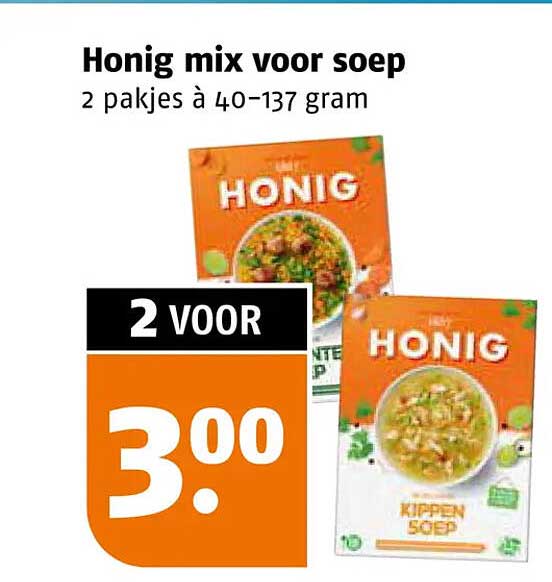 Honig mix voor soep 2 pakken à 40-137 gram 2 voor 3.00