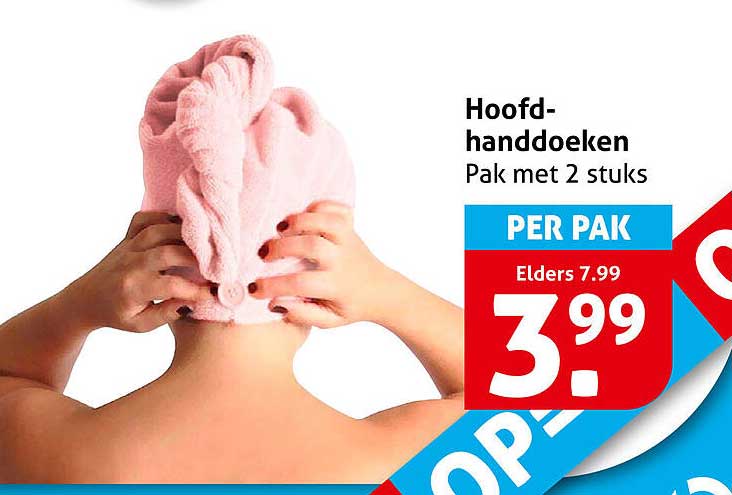 Hoofd-handdoeken Pak met 2 stuks PER PAK