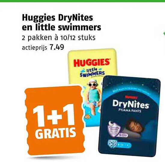Huggies DryNites en little swimmers 2 pakken à 10/12 stuks 1+1 GRATIS