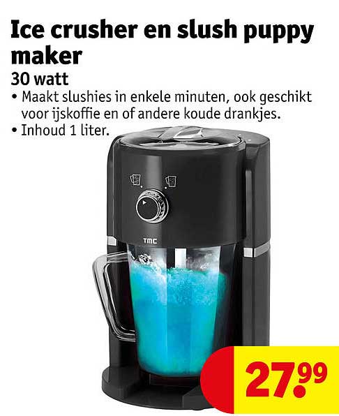 Ice crusher en slush puppy maker
