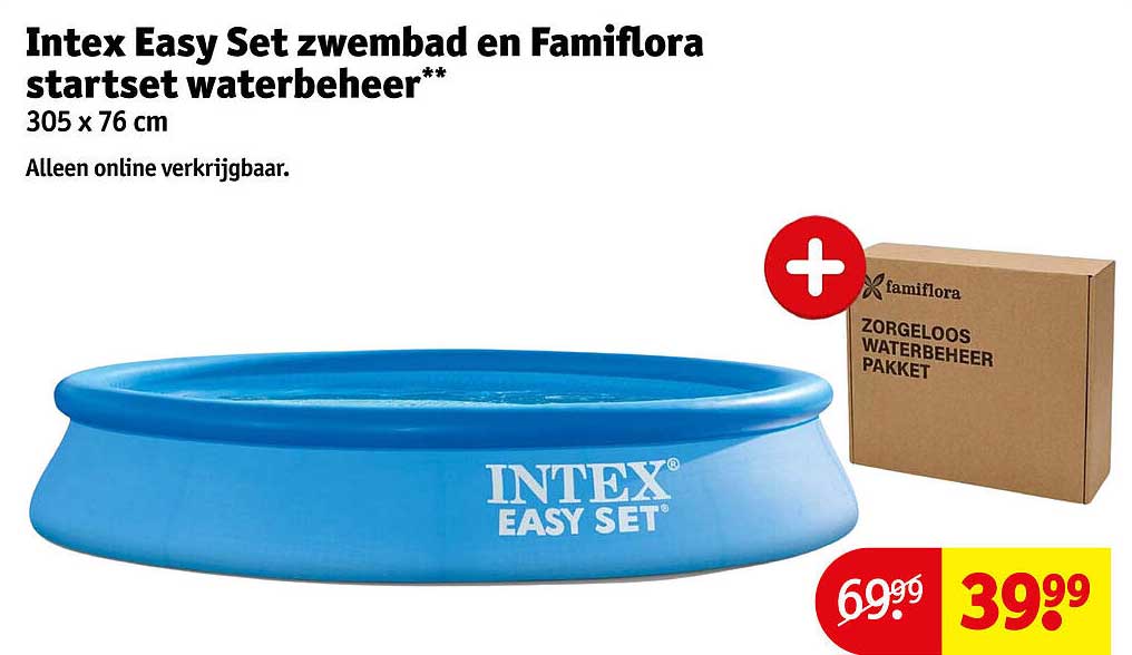 Intex Easy Set zwembad en Famiflora startset waterbeheer** 305 x 76 cm Alleen online verkrijgbaar.