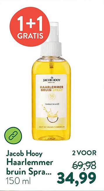 Jacob Hooy Haarlemmer bruin Spray 150 ml 1+1 gratis