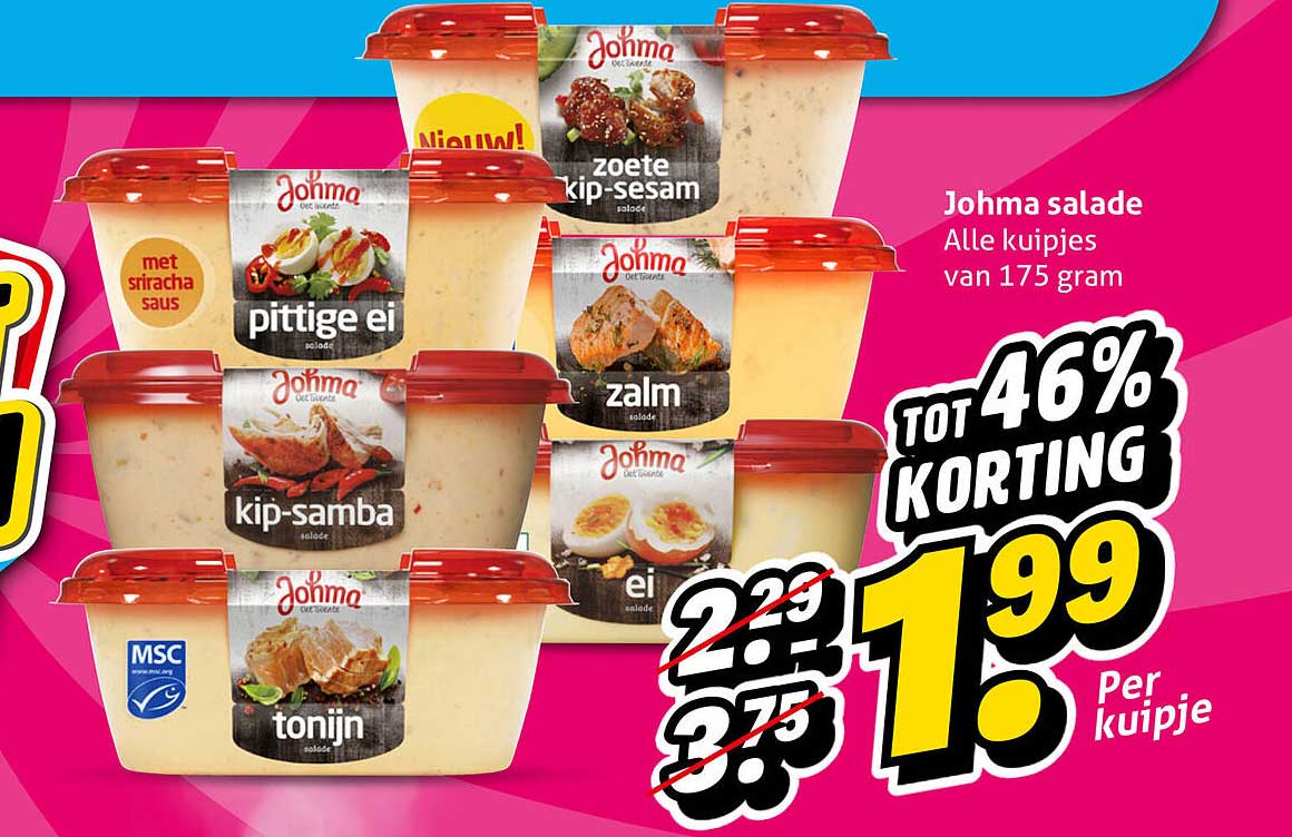 Johma salade Alle kuipjes van 175 gram
