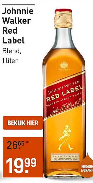 Johnnie Walker Red Label Blend, 1 liter