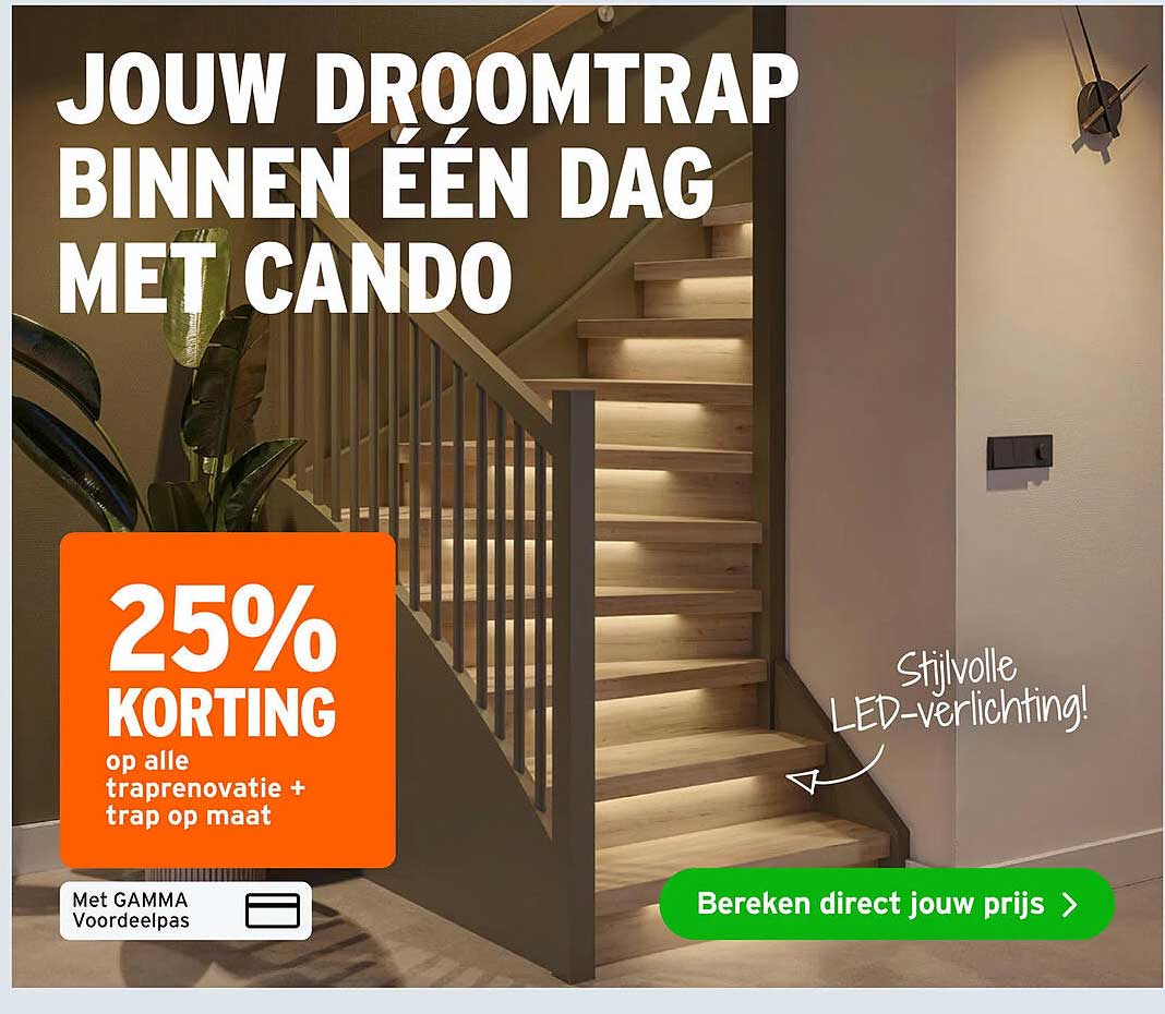 JOUW DROOMTRAP BINNEN ÉÉN DAG MET CANDO 25% KORTING