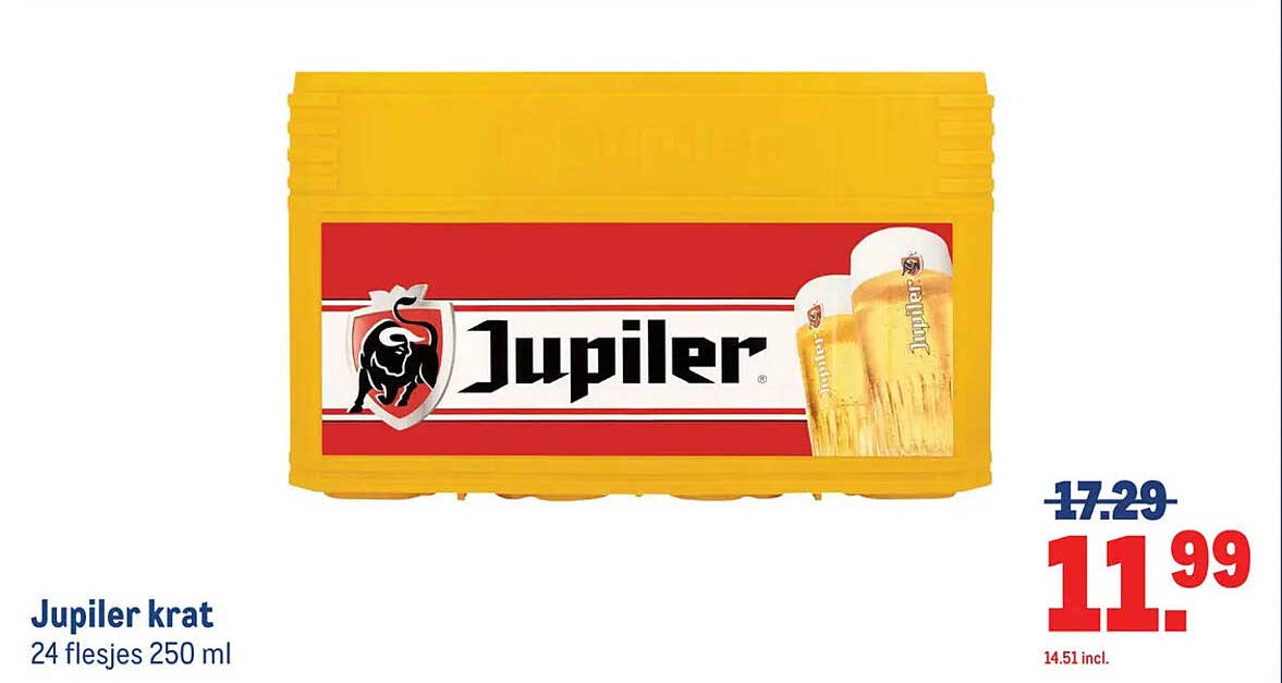 Jupiler krat 24 flesjes 250 ml
