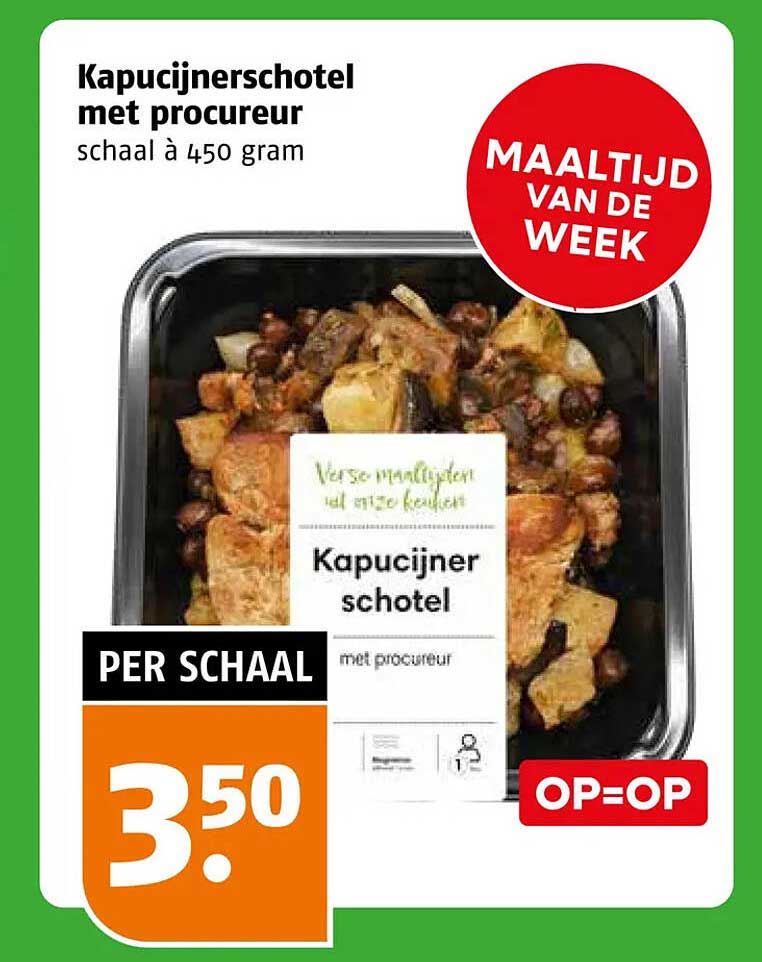 Kapucijnerschotel met procureur schaal à 450 gram