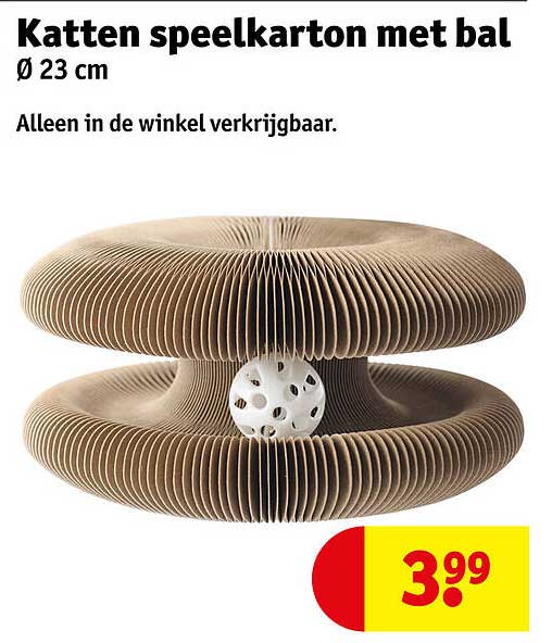 Katten speelkarton met bal Ø 23 cm