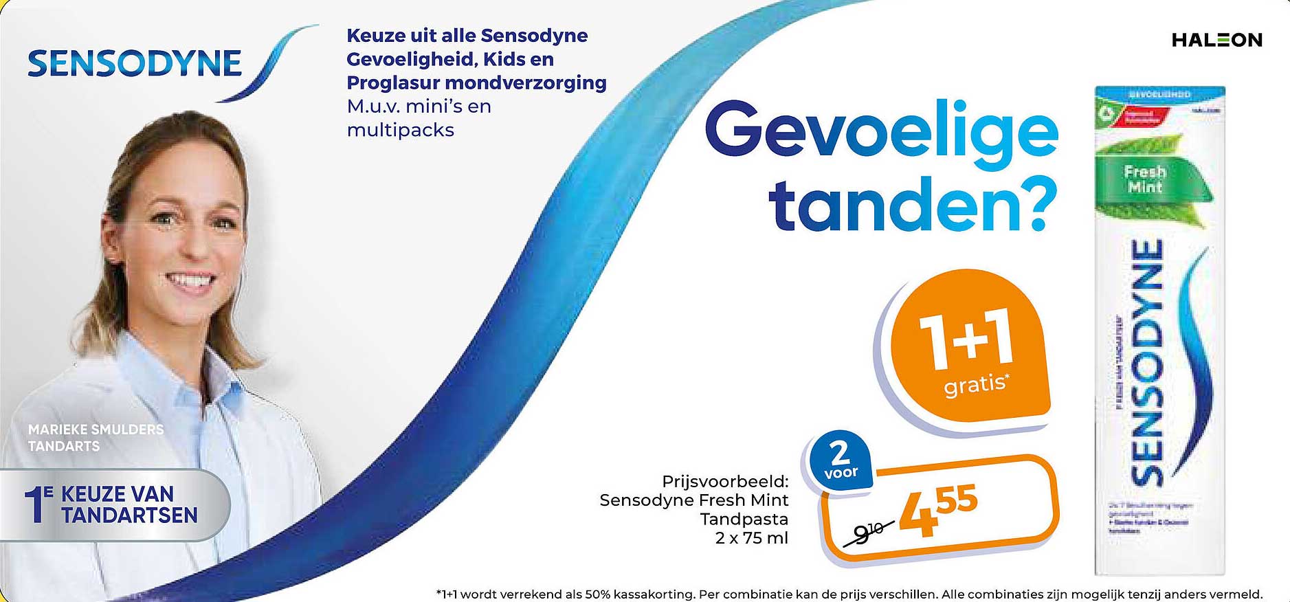 Keuze uit alle Sensodyne Gevoeligheid, Kids en Proglasur mondverzorging M.u.v. mini’s en multipacks 1+1 gratis