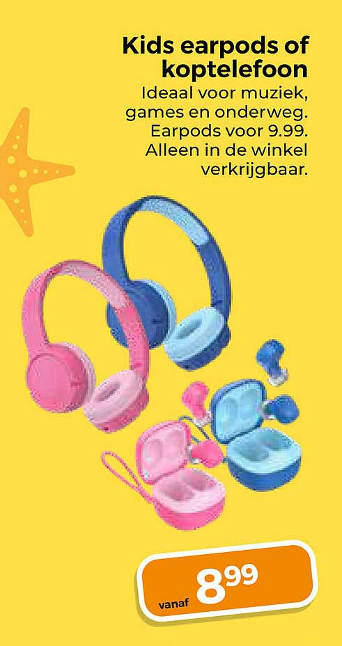 Kids earpods of koptelefoon