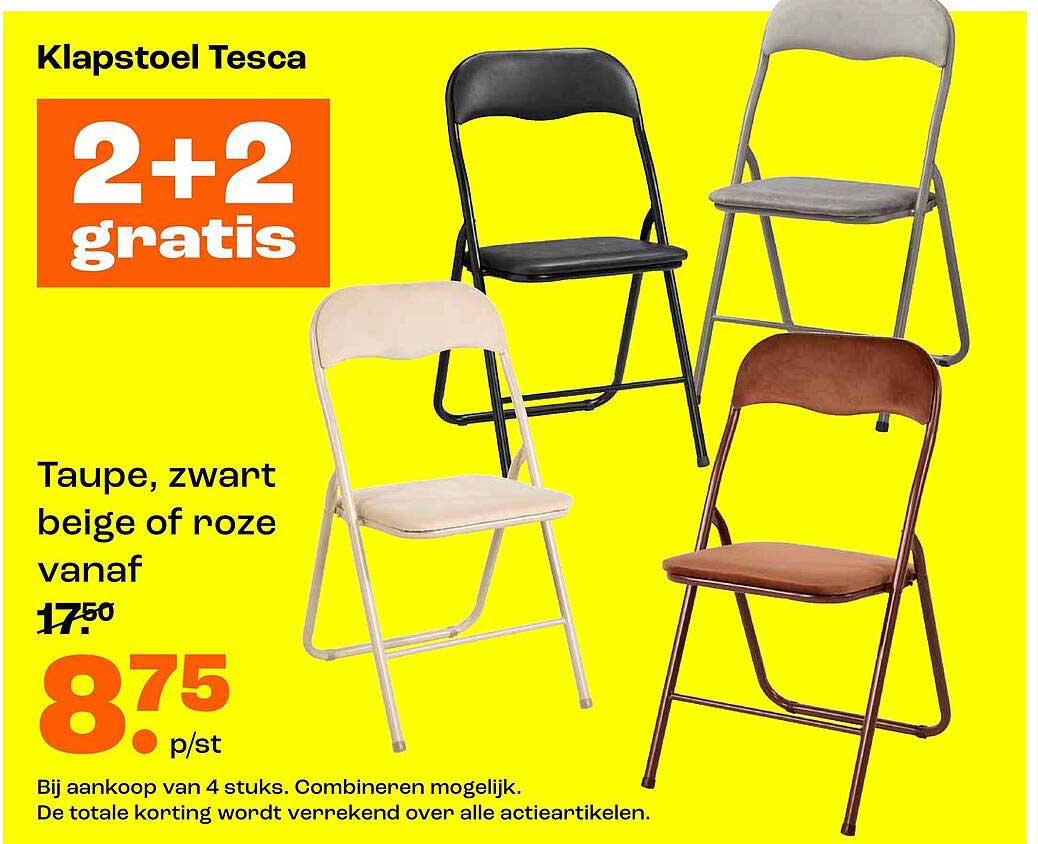 Klapstoel Tesca 2+2 gratis