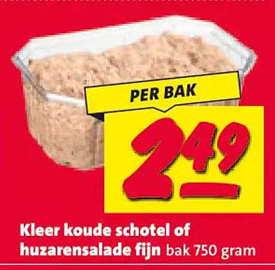 Kleer koude schotel of huzarensalade fijn bak 750 gram