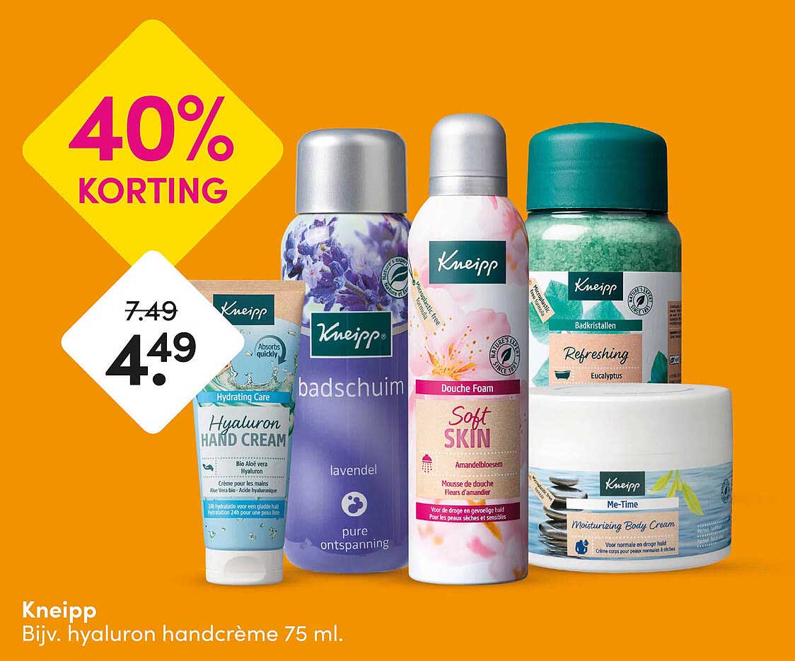 Kneipp - Bijv. hyaluron handcrème 75 ml. 40% KORTING