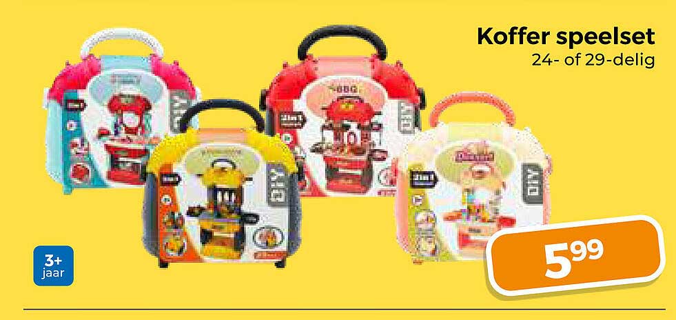 Koffer speelset 24- of 29-delig