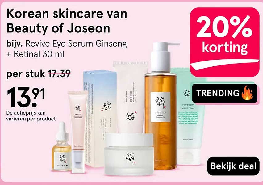 Korean skincare van Beauty of Joseon 20% korting
