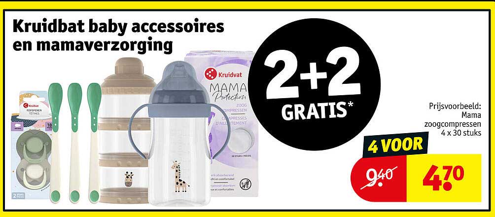 Kruidvat baby accessoires en mamaverzorging 2+2 GRATIS*