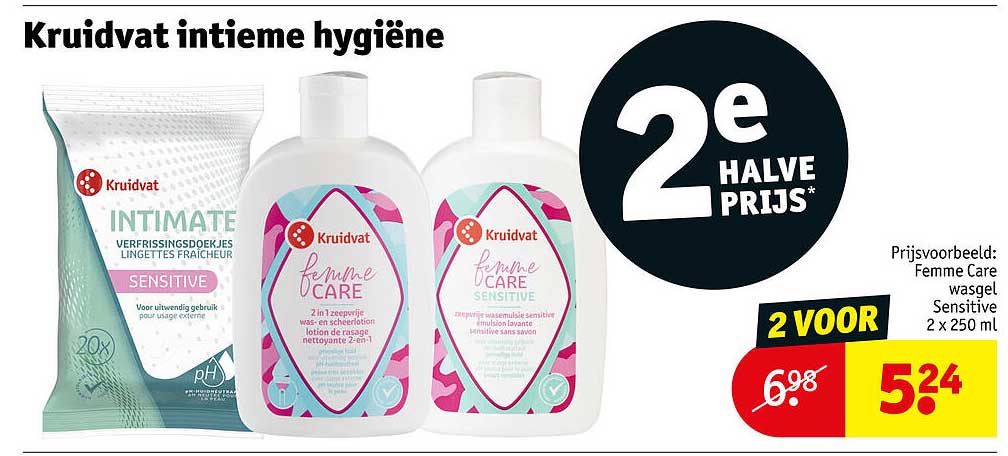 Kruidvat intieme hygiëne 2e halve prijs