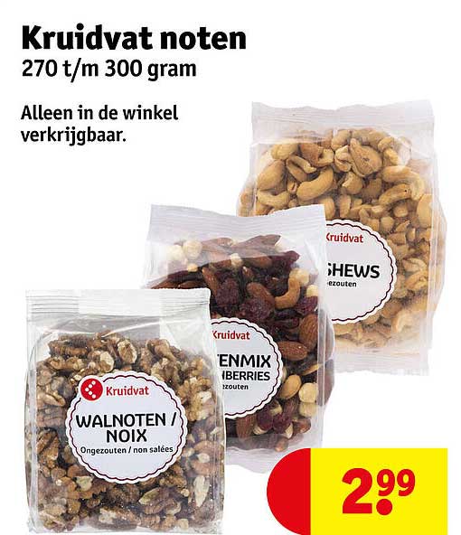 Kruidvat noten 270 t/m 300 gram