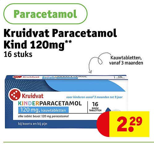 Kruidvat Paracetamol Kind 120mg** 16 stuks