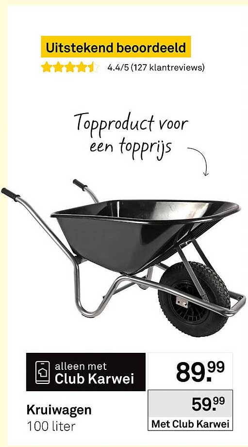 Kruiwagen 100 liter Met Club Karwei