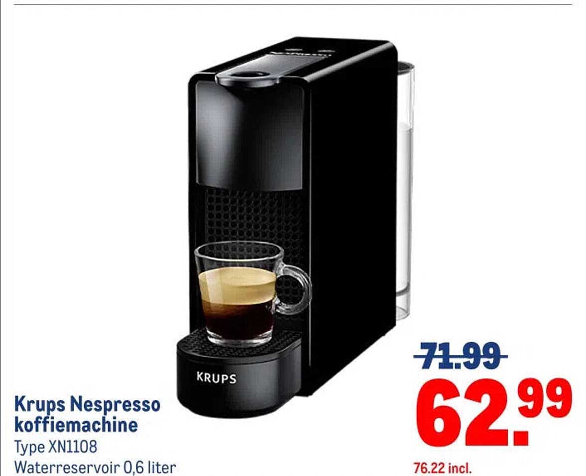 Krups Nespresso koffiemachine Type XN1108 Waterreservoir 0,6 liter
