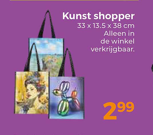 Kunst shopper 33 x 13,5 x 38 cm Alleen in de winkel verkrijgbaar.