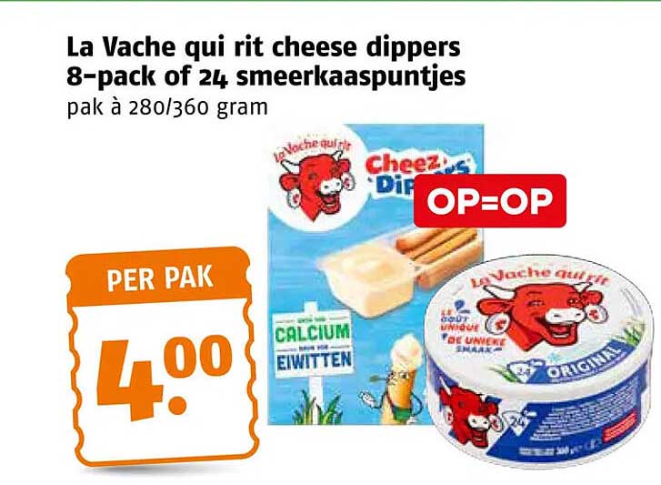 La Vache qui rit cheese dippers 8-pack of 24 smeerkaaspuntjes OP=OP