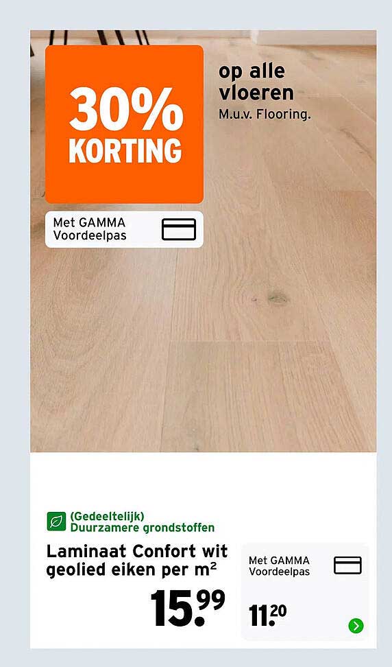 Laminaat Comfort wit geolied eiken per m²