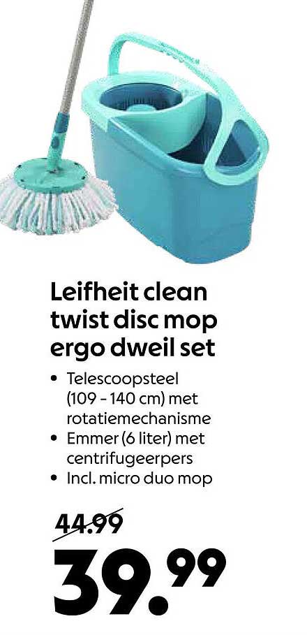 Leifheit clean twist disc mop ergo dweil set