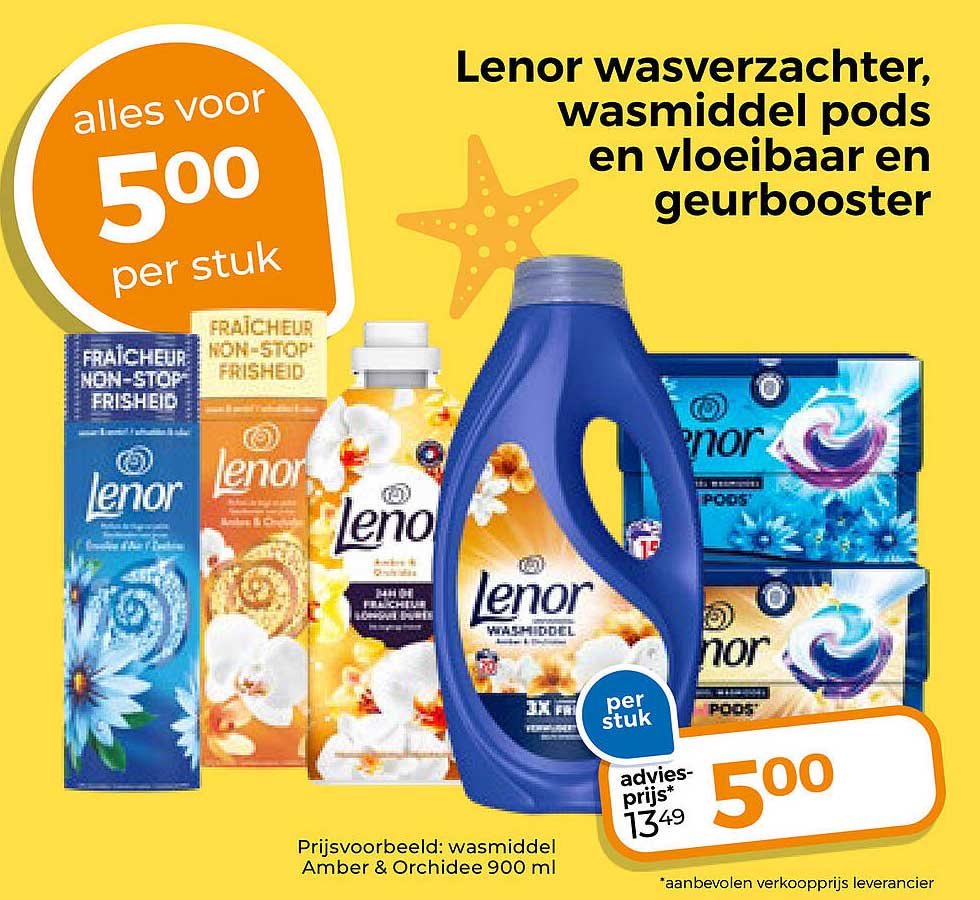 Lenor wasverzachter, wasmiddel pods en vloeibaar en geurbooster