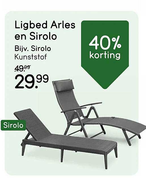 Ligbed Arles en Sirolo Bijv. Sirolo Kunststof 40% korting