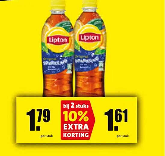 Lipton Ice Tea 1,5 liter bij 2 stuks 10% EXTRA KORTING