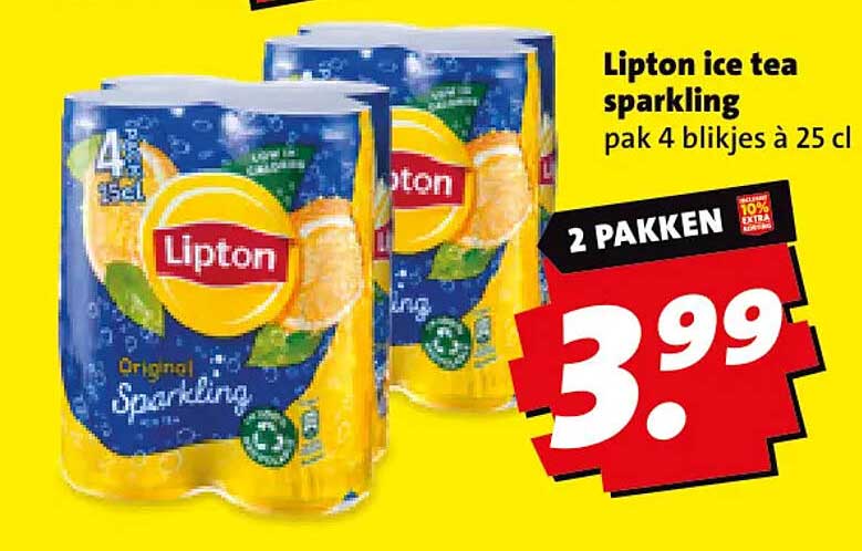Lipton ice tea sparkling pak 4 blikjes à 25 cl 2 pakken