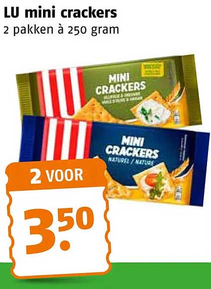 LU mini crackers 2 pakken à 250 gram