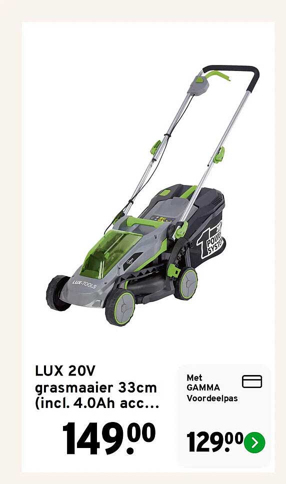 LUX 20V grasmaaier 33cm (incl. 4.0Ah acc...