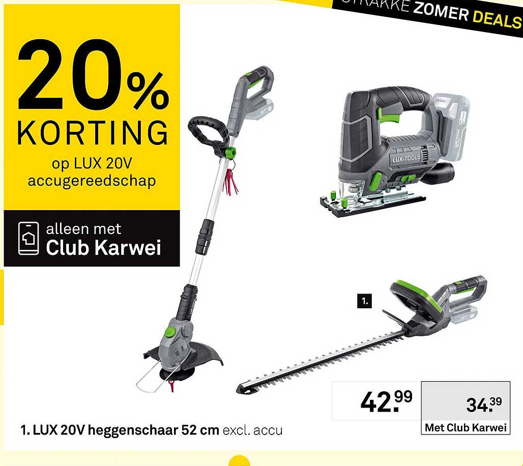 LUX 20V heggenschaar 52 cm excl. accu