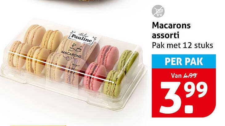Macarons assorti Pak met 12 stuks PER PAK