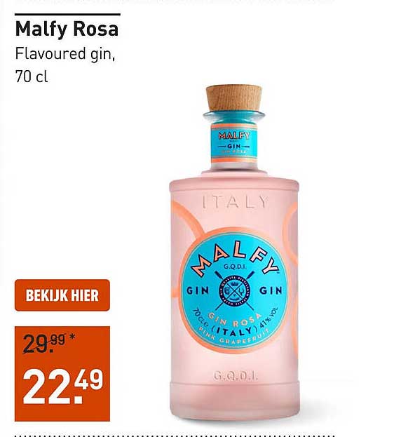 Malfy Rosa Flavoured gin, 70 cl
