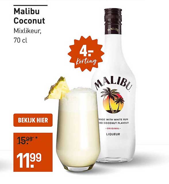 Malibu Coconut Mixlikeur, 70 cl