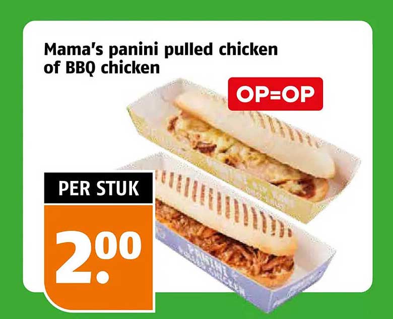 Mama's panini pulled chicken of BBQ chicken OP=OP